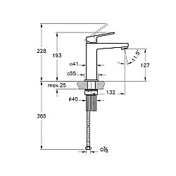 Artema Minimax Square A43722 Yüksek Lavabo Bataryası, Krom - 2