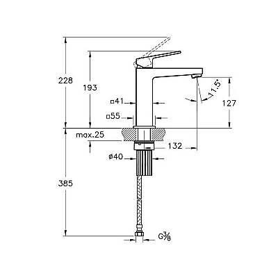 Artema Minimax Square A43722 Yüksek Lavabo Bataryası, Krom - 2
