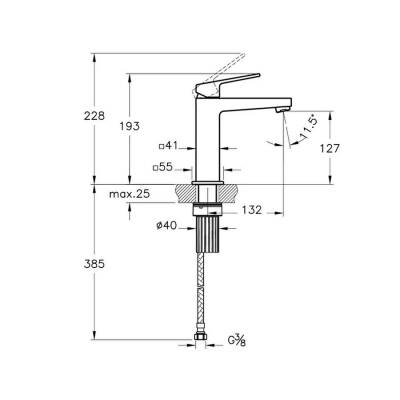 Artema Minimax Square A4372225 Yüksek Lavabo Bataryası, Fırçalı Altın - 2