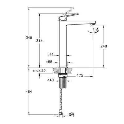 Artema Minimax Square A4372474 Lavabo Bataryası, Soft Altın - 2
