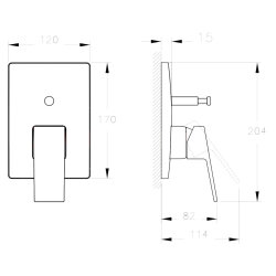 Artema Minimax Square A43732 Ankastre Banyo Bataryası, Krom - 2