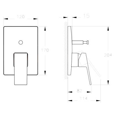 Artema Minimax Square A43732 Ankastre Banyo Bataryası, Krom - 2