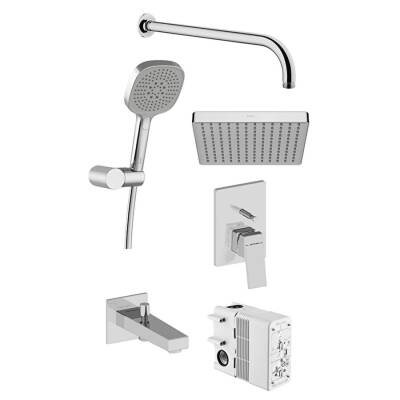 Artema Minimax Square A49325 Ankastre Banyo Seti, Krom - 1