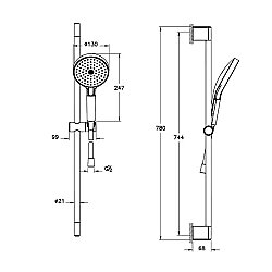 Artema Prime Round A4592736 Sürgülü Duşu Takımı, Mat Siyah - 2