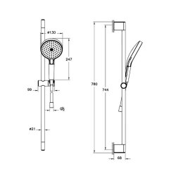 Artema Prime Round A4592774 Sürgülü Duşu Takımı, Soft Altın - 2