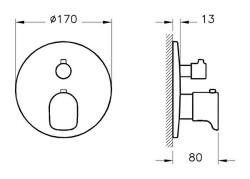 Artema Root Round Ankastre Termostatik Banyo Bataryası A42694 V-Box Sıva Üstü Grubu - Krom - 3