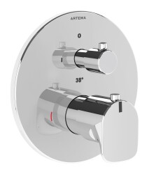 Artema Root Round Ankastre Termostatik Banyo Bataryası A42694 V-Box Sıva Üstü Grubu - Krom - 1