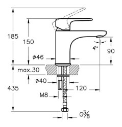 Artema Root Round Lavabo Bataryası A42705 Krom - 4