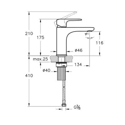 Artema Root Round Lavabo Bataryası A42706 Yüksek - Krom - 2