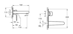 Artema Root Round Ankastre Lavabo Bataryası A42721 Sıva Üstü Grubu - Krom - 3