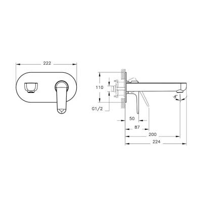 Artema Root Round Ankastre Lavabo Bataryası A4272134 Sıva Üstü Grubu - Fırçalı Nikel - 2
