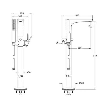 Artema Root Round  A4274174 Yerden Küvet Bataryası, Soft Altın - 2