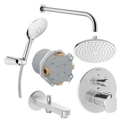 Artema Root Round Ankastre Termostatik Duş Seti Shine S A49279 Krom - Artema