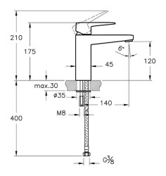 Artema Root Square Lavabo Bataryası A4273123 Yüksek - Altın - 3