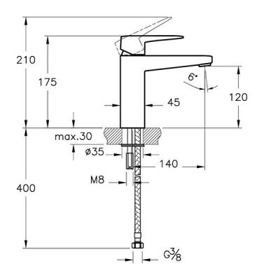 Artema Root Square Lavabo Bataryası A4273134 Yüksek - Fırçalı Nikel - 3