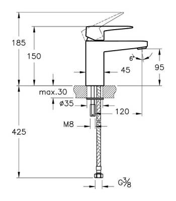 Artema Root Square Lavabo Bataryası A42732 Krom - 3