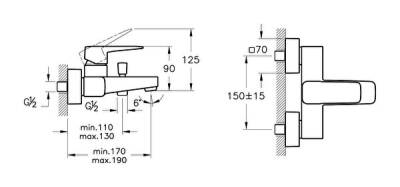 Artema Root Square Banyo Bataryası A42737 Krom - 4