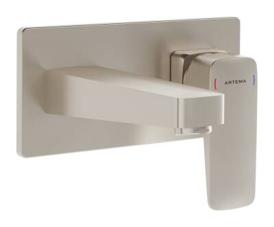 Artema Root Square Ankastre Lavabo Bataryası A4273834 Sıva Üstü Grubu - Fırçalı Nikel - 1