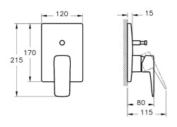 Artema Root Square Ankastre Banyo Bataryası A42752 Sıva Üstü Grubu - Krom - 2