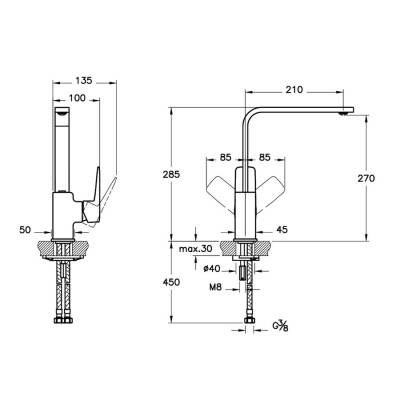 Artema Root Square Eviye Bataryası A42753 Krom - 2
