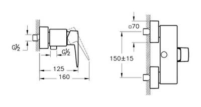 Artema Root Square Duş Bataryası A42761 Krom - 2