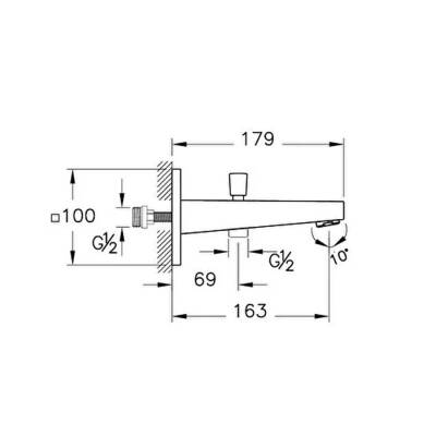Artema Root Square A43131 Ankastre El Duşlu Çıkış Ucu, Krom - 2