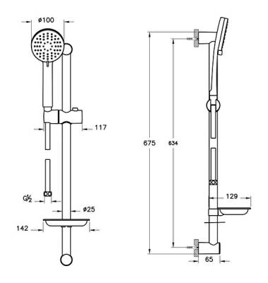 Artema Slim 3 F Sürgülü El Duşu Takımı A45678STA Krom - 2