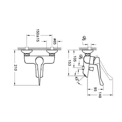 Artema Solid S Banyo Bataryası A42485 Özel İhtiyaçlar İçin - Krom - 2