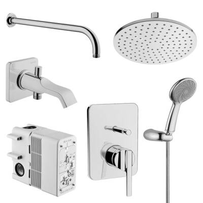 VitrA Suit Ankastre Elduşlu Banyo/Duş Seti,6 Parça, Krom (A42286, A42490, A45652, A41949, A45708, A45679) - 1