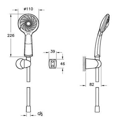 VitrA Suit Ankastre Elduşlu Banyo/Duş Seti,6 Parça, Krom (A42286, A42490, A45652, A41949, A45708, A45679) - 6