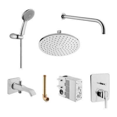 VitrA Suit Ankastre Elduşlu Banyo/Duş Seti,6 Parça, Krom (A42286, A42490, A45652, A41949, A45708, A45679,A42249) - 1