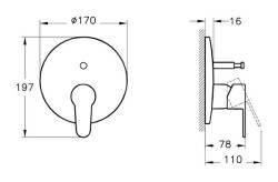 Artema Win S Ankastre Banyo Bataryası A42589 Sıva Üstü Grubu - Krom - 2