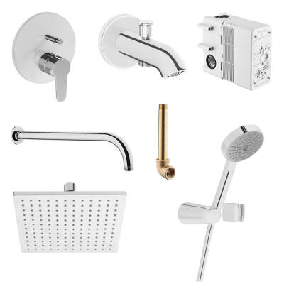 Artema Win S Ankastre Duş Seti, Krom Kare - 7 Parça - 1