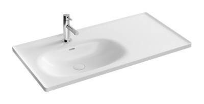 VitrA Equal Etajerli lavabo 7243B403-0001 Dikdörtgen - 100x52 cm - tek armatür delikli - su taşma delikli - Clean - beyaz - 1