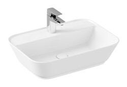 VitrA Geo Çanak lavabo 7426B003-0041 Dikdörtgen - 60x43 cm - tek armatür delikli - su taşma deliksiz - beyaz 