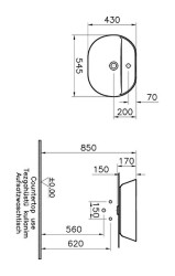 VitrA Geo Çanak lavabo 7428B001-0041 Oval - 55x43 cm - tek armatür delikli - su taşma deliksiz - mat beyaz - 2