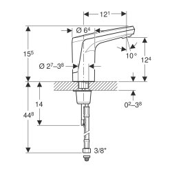 Geberit 116.133.21.1 Type 80 Fotoselli Lavabo Bataryası Tek Su Girişli, Krom, Elektrikli - 4