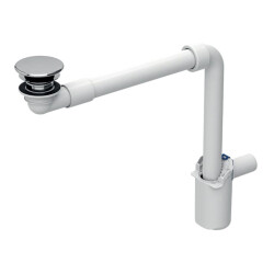 Geberit 152.084.21.1 Lavabo Sifonu Yer Tasarrufu 1/4 - Süzgeç ve Kapaklı
