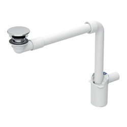 Geberit 152.084.21.1 Lavabo Sifonu Yer Tasarrufu 1/4 - Süzgeç ve Kapaklı