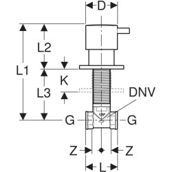 Geberit 616.004.QC.1 Ankastre Stop Valf - Siyah Krom - 3