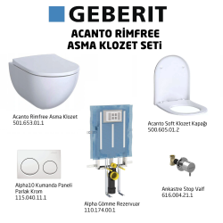 Geberit Acanto Rimfree Alpha10 Soft Asma Klozet Seti - Beyaz - 1