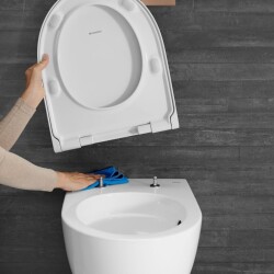 Geberit Acanto Rimfree Alpha10 Soft Asma Klozet Seti - Mat Krom - 15