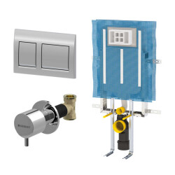 Geberit Alpha Gömme Rezervuar Seti, Krom