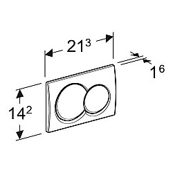Geberit Alpha01 115.035.QE.1 Kumanda Kapağı - Çift Basmalı - Pirinç - 2