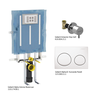 Geberit Alpha20 Gömme Rezervuar Seti - Beyaz - 1