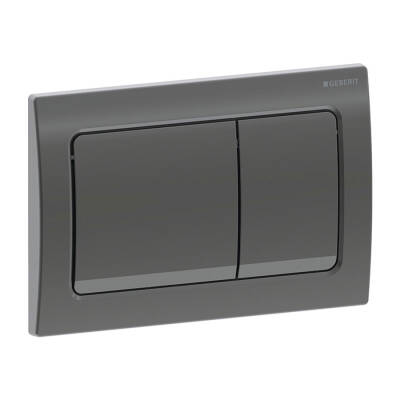 Geberit Alpha30 115.055.QC.1 Kumanda Paneli, Çift Basmalı, Siyah Krom - 1