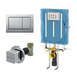 Geberit Alpha30 Kare Gömme Rezervuar Seti, Mat Krom - Geberit