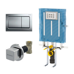 Geberit Alpha30 Kare Gömme Rezervuar Seti, Parlak Krom - Geberit