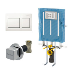 Geberit Alpha35 Kare Gömme Rezervuar Seti, Beyaz - Geberit