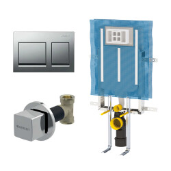 Geberit Alpha35 Kare Gömme Rezervuar Seti, Parlak Krom - Geberit